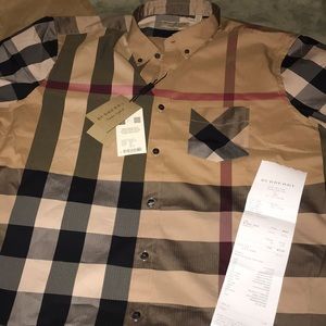 Burberry Short-sleeve Check Stretch Cotton Shirt